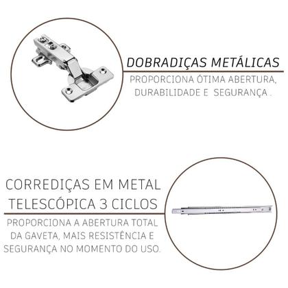 Imagem de Cozinha Modulada Compacta Fidelitá Lisboa 3 Peças 190cm 9 Portas 3 Gavetas Com Tampo Noce/Off-White