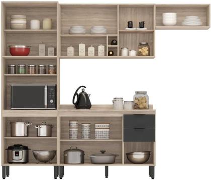 Imagem de Cozinha Modulada Compacta FIRENZE - AVENA GRAFITE com 04 peças