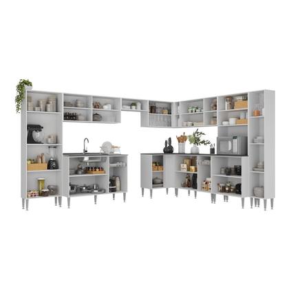 Imagem de Cozinha Modulada Completa 10 Pçs Siena MP2242 Multimóveis Brinde Jogo de Panelas Tramontina