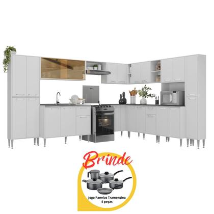 Imagem de Cozinha Modulada Completa 10 Pçs Siena MP2242 Multimóveis Brinde Jogo de Panelas Tramontina