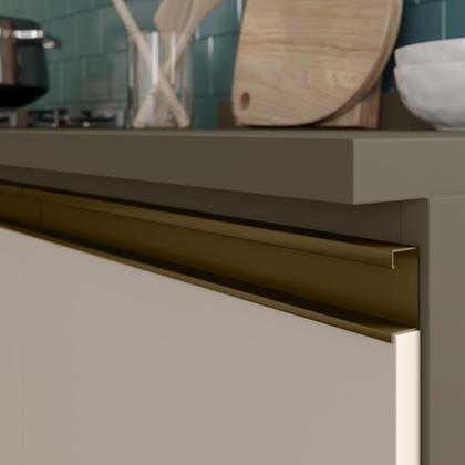 Imagem de Cozinha Modulada Completa 263cm 12 Portas 3 Gavetas Connect Henn - Duna/Cristal