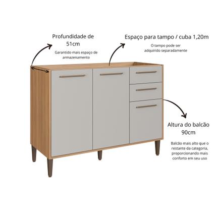 Imagem de Cozinha Modulada Completa 6 Peças com Cristaleira 12 Portas 3 Gavetas Jade