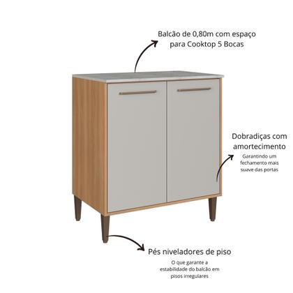 Imagem de Cozinha Modulada Completa 6 Peças com Cristaleira 12 Portas 3 Gavetas Jade