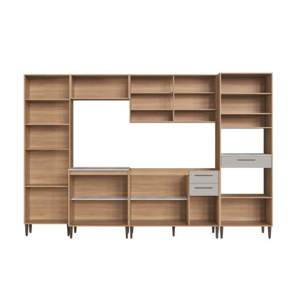 Imagem de Cozinha Modulada Completa 6 Peças com Cristaleira 12 Portas 3 Gavetas Jade