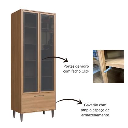 Imagem de Cozinha Modulada Completa 6 Peças com Cristaleira 12 Portas 3 Gavetas Jade