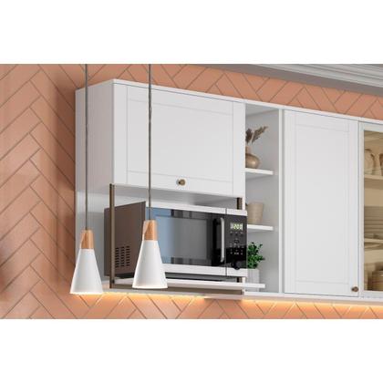 Imagem de Cozinha Modulada Completa Bella 15 Peças (5Aéreos+5Balcões+1Ilha+4Complementos) C15P58 Branco - Carraro