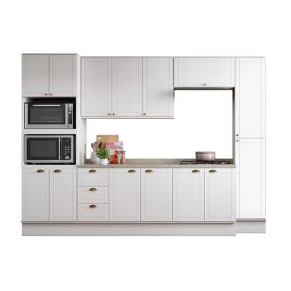 Imagem de Cozinha Modulada Completa Bella 7 Peças (2Aéreos+2Balcões+3Complementos) C7P49 Branco - Carraro