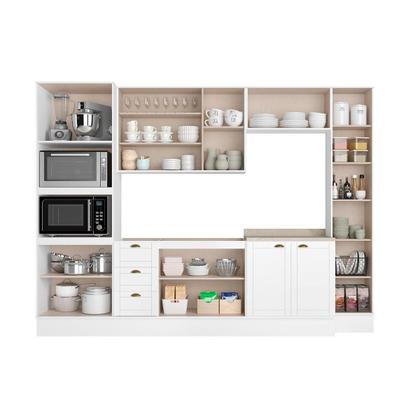 Imagem de Cozinha Modulada Completa Bella 7 Peças (2Aéreos+2Balcões+3Complementos) C7P49 Branco - Carraro