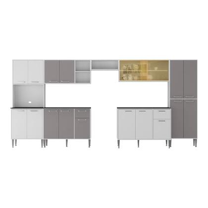 Imagem de Cozinha Modulada Completa com Balcão para Pia MP2279 Multimóveis Brinde Jogo de Panelas Tramontina