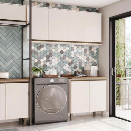 Imagem de Cozinha Modulada Completa com Lavanderia 420cm 14 Portas Connect Henn