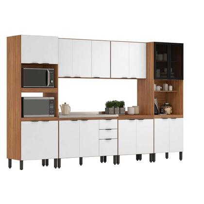 Imagem de Cozinha Modulada Completa Completa FMT006 Firenze (2 Aéreos + 2 Balcões + 2 Paneleiros) 6 Peças Avena/Menta - Demóbile