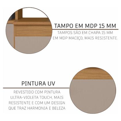 Imagem de Cozinha Modulada Completa Fidelitá Mariana 4 Peças 245 Cm 12 Portas 1 Gaveta Sem Tampo Freijó/Camurça