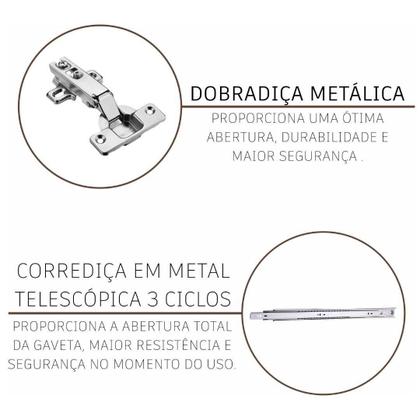 Imagem de Cozinha Modulada Completa Fidelitá Paris 6 Peças 295cm 15 Portas 3 Gavetas Com Tampo Nogal/Salinas