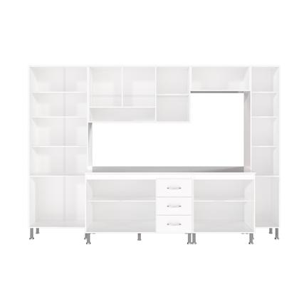 Imagem de Cozinha Modulada Completa Fidelitá Viena 6 Peças 295cm 15 Portas 3 Gavetas Com Tampo Branco