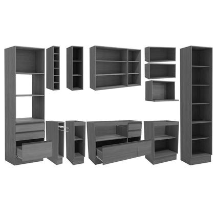 Imagem de Cozinha Modulada Completa Maxxi 15 Peças (4Aéreos+4Balcões+4Complementos+2Paneleiros+1Nicho) C15P46 Canela - Kappesberg