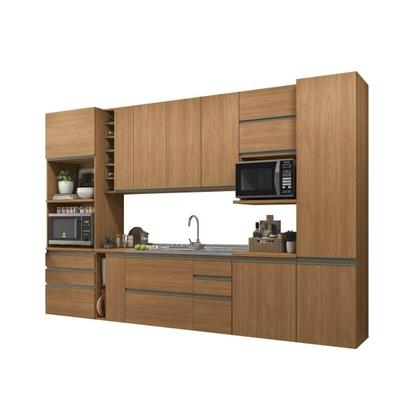 Imagem de Cozinha Modulada Completa Maxxi 15 Peças (4Aéreos+4Balcões+4Complementos+2Paneleiros+1Nicho) C15P46 Canela - Kappesberg