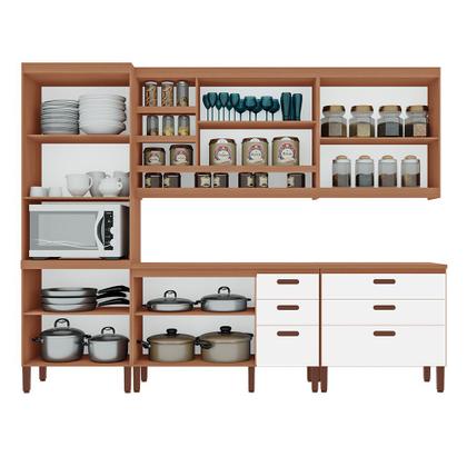 Imagem de Cozinha Modulada Completa Moveis Home 100 MDF 10 Portas e 6 Gavetas