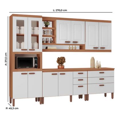 Imagem de Cozinha Modulada Completa Moveis Home 100 MDF 10 Portas e 6 Gavetas