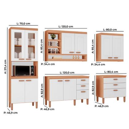 Imagem de Cozinha Modulada Completa Moveis Home 100 MDF 10 Portas e 6 Gavetas