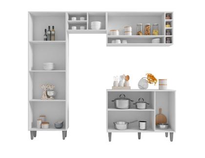 Imagem de Cozinha Modulada Completa Vanessa Com 9 Portas Branco AJL