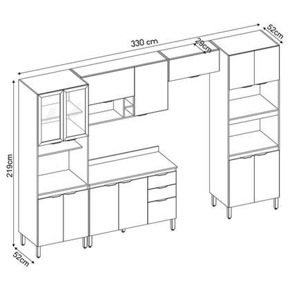 Imagem de Cozinha Modulada Composição 1 Firenze 5 Peças - Demóbile