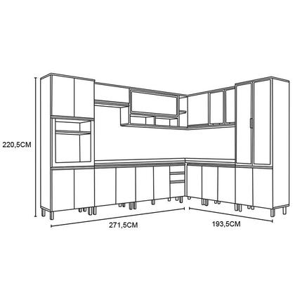 Imagem de Cozinha Modulada Connect 01 Off White - Henn