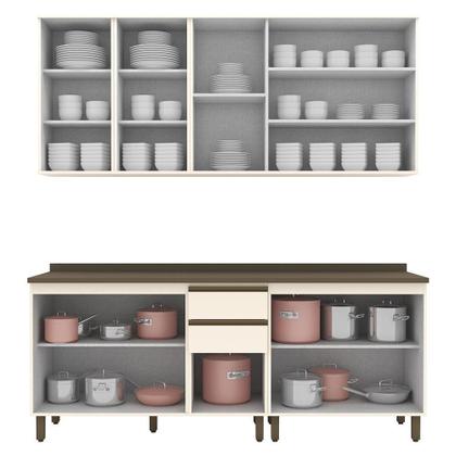 Imagem de Cozinha Modulada Connect 5 Peças Aéreo 3 Portas com Vidro - Móveis Henn