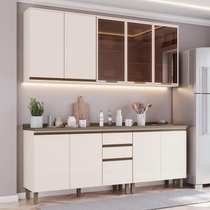 Imagem de Cozinha Modulada Connect 5 Peças Aéreo 3 Portas com Vidro - Móveis Henn