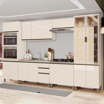 Imagem de Cozinha Modulada Connect 6 Peças com Torre Quente 2 Fornos e Cristaleira - Móveis Henn