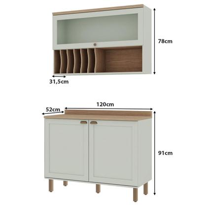 Imagem de Cozinha Modulada Cristal 120 cm Provençal 2 Módulos Clássico