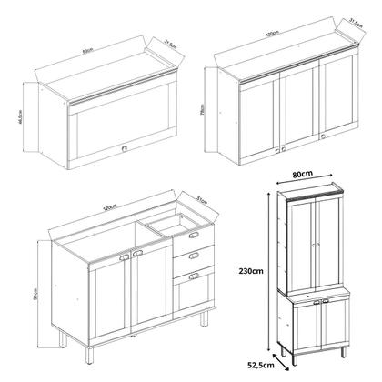 Imagem de Cozinha Modulada Cristal 280 cm Conjunto Provençal Completo