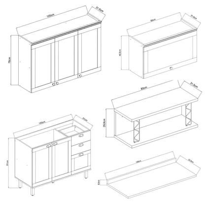 Imagem de Cozinha Modulada Cristal 280cm Provençal Conjunto c/ Nicho