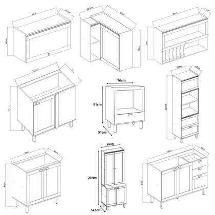 Imagem de Cozinha Modulada Cristal 332,5cm Conjunto Completo Provençal