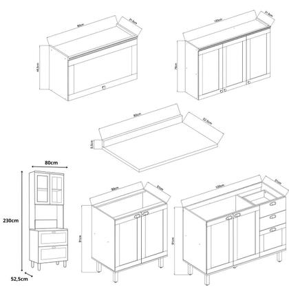Imagem de Cozinha Modulada Cristal Clássica 280 cm Conjunto Provençal
