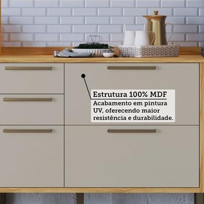 Imagem de Cozinha Modulada de Canto 8 Peças 14 Portas e Vidro Reflecta 321cm 100% Mdf Vicenza Espresso Móveis
