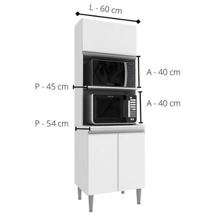 Imagem de Cozinha Modulada de Canto Completa 9 Peças Athena Branco Megasul