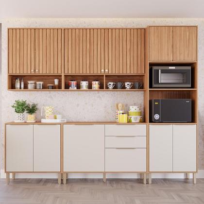 Imagem de Cozinha Modulada Divina 5 Peças com Torre Quente 2 Fornos e Balcão 120cm - MGM