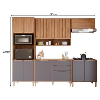 Imagem de Cozinha Modulada Divina 5 Peças com Torre Quente 2 Fornos e Balcão Cooktop 80cm - MGM