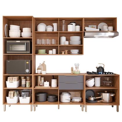 Imagem de Cozinha Modulada Divina 5 Peças com Torre Quente 2 Fornos e Balcão Cooktop 80cm - MGM