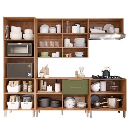 Imagem de Cozinha Modulada Divina 5 Peças com Torre Quente 2 Fornos e Balcão Cooktop 80cm - MGM