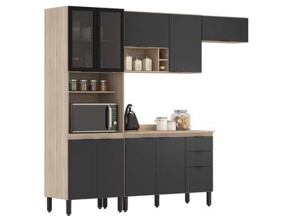 Imagem de Cozinha Modulada Firenze FI0006 Avena Grafito - Demóbile