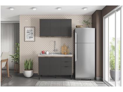 Imagem de Cozinha Modulada Firenze FI0009 Avena Grafito - Demóbile