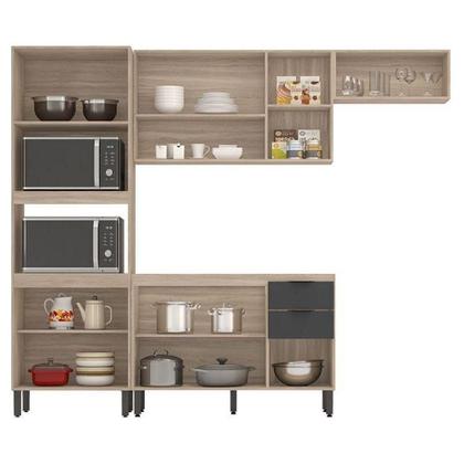 Imagem de Cozinha Modulada Firenze Fmt004 Avena Touch Grafito - Demóbile