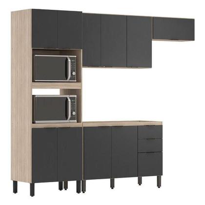 Imagem de Cozinha Modulada Firenze Fmt004 Avena Touch Grafito - Demóbile