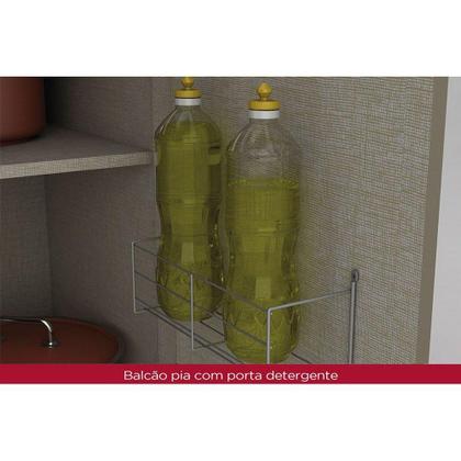 Imagem de Cozinha Modulada Henn Connect 12 Peças (5 Armários + 3 Balcões + 1 Paneleiro + 3 Complementos) C12P01 Duna/Cristal