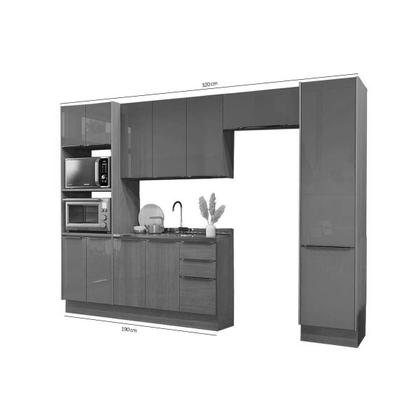 Imagem de Cozinha Modulada Kappesberg 5 Peças Vibra C5P159 Canela/Verde Pistache Lacca