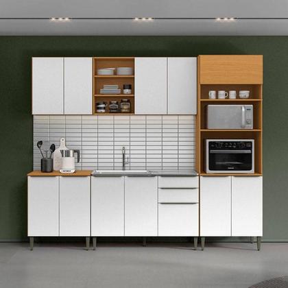 Imagem de Cozinha Modulada Luana Composição 4 Cinamomo Branco - Aramóveis