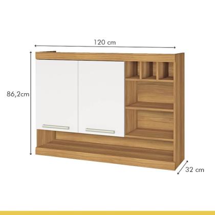 Imagem de Cozinha modulada Nesher Burguesa Premium com 2 peças - Freijó/Branco