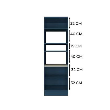 Imagem de Cozinha Modulada Pequena Herval Viana, 3 Peças, Azul Orion e Cinza Argila