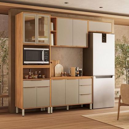 Imagem de Cozinha Modulada Plena 4 Peças Cinamon Nude Prime TX - Demóbile